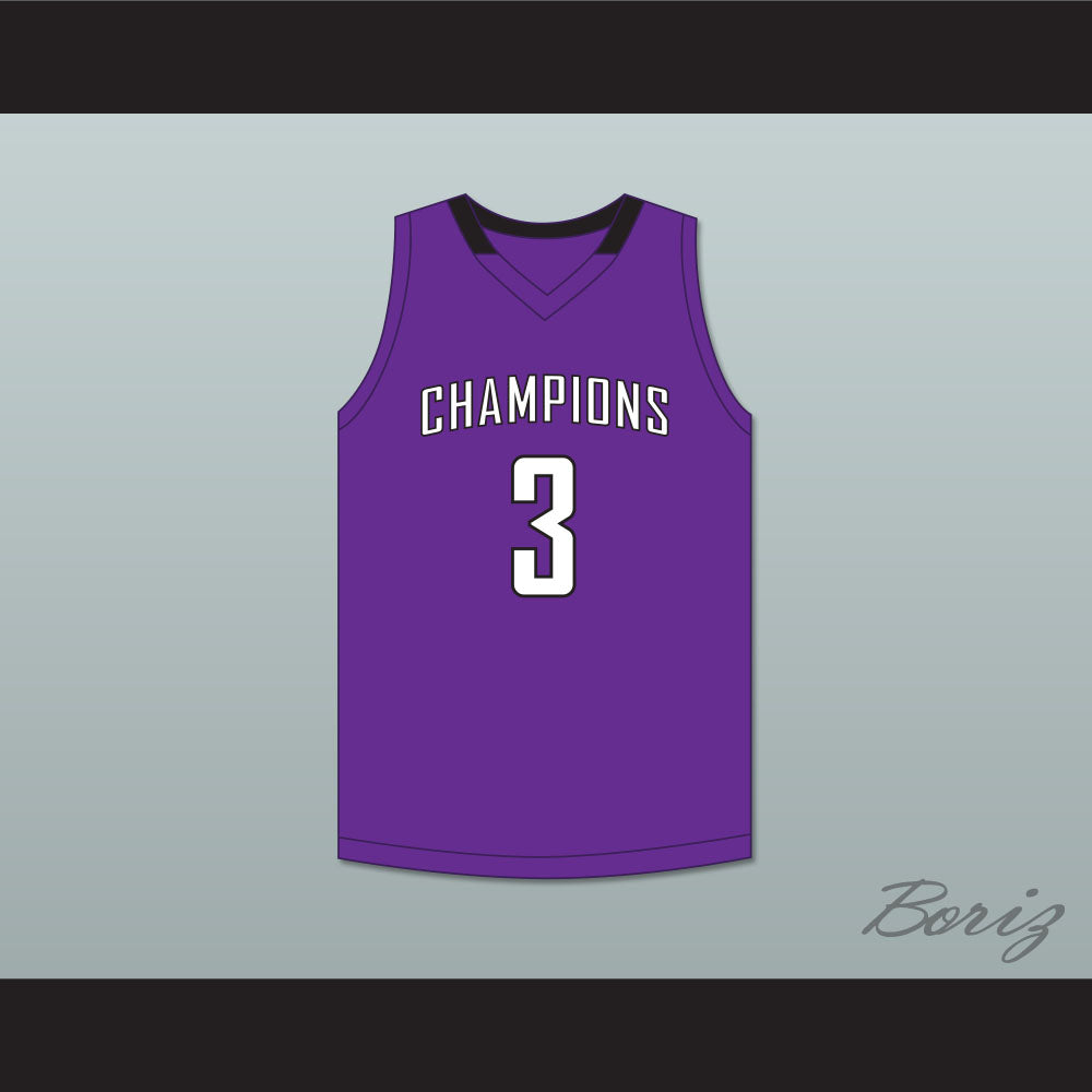 TyTy Washington Jr 3 Cesar Chavez High School Champions Purple Basketball Jersey 2