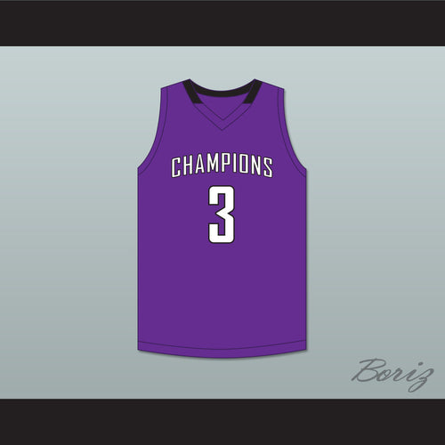 TyTy Washington Jr 3 Cesar Chavez High School Champions Purple Basketball Jersey 1