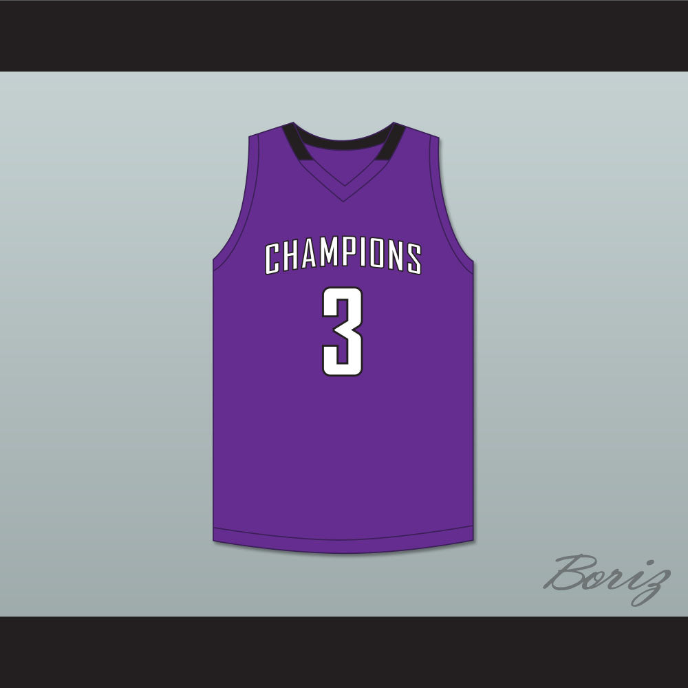 TyTy Washington Jr 3 Cesar Chavez High School Champions Purple Basketball Jersey 1