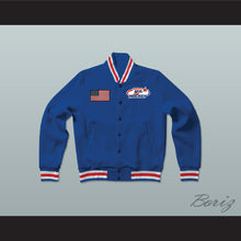 Load image into Gallery viewer, USA Blue Hockey Varsity Letterman Jacket-Style Sweatshirt