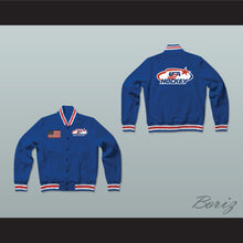 Load image into Gallery viewer, USA Blue Hockey Varsity Letterman Jacket-Style Sweatshirt