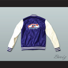 Load image into Gallery viewer, USA Blue and White Lab Leather Varsity Letterman Jacket 2