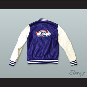 USA Blue and White Lab Leather Varsity Letterman Jacket 2
