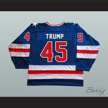 Load image into Gallery viewer, Donald Trump 45 USA 1980 Style Blue Hockey Jersey