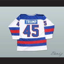 Load image into Gallery viewer, Donald Trump 45 USA 1980 Style White Hockey Jersey