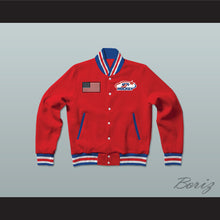Load image into Gallery viewer, USA Red Hockey Varsity Letterman Jacket-Style Sweatshirt