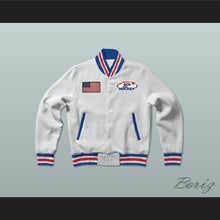 Load image into Gallery viewer, USA White Hockey Varsity Letterman Jacket-Style Sweatshirt