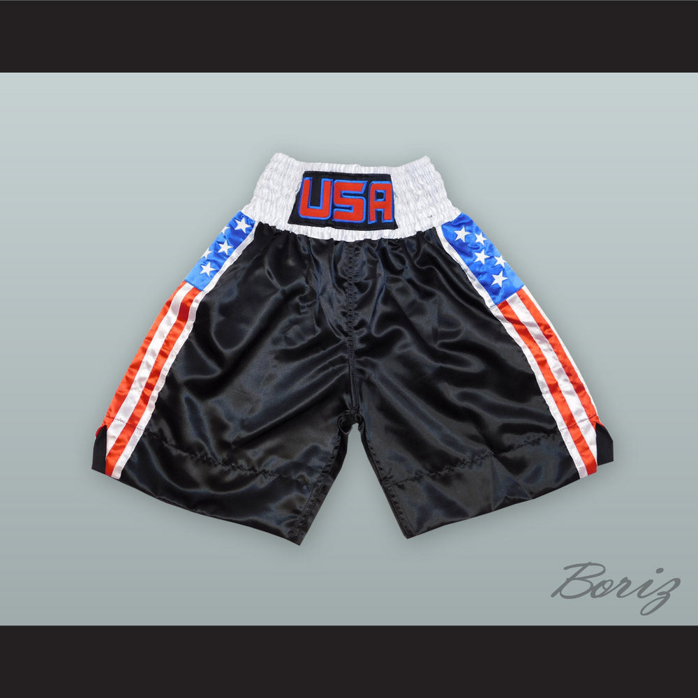 USA United States of America Black Boxing Shorts