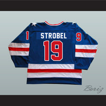 Load image into Gallery viewer, 1980 Miracle On Ice Team USA Eric Strobel 19 Hockey Jersey Blue