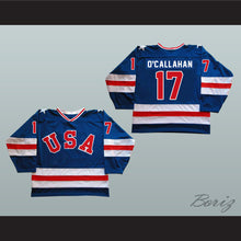 Load image into Gallery viewer, 1980 Miracle On Ice Team USA Jack O'Callahan 17 Hockey Jersey Blue