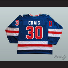 Load image into Gallery viewer, 1980 Miracle On Ice Team USA Jim Craig 30 Hockey Jersey Blue with Patch