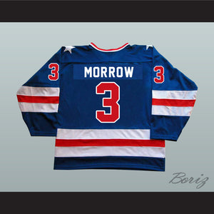 1980 Miracle On Ice Team USA Ken Morrow 3 Hockey Jersey Blue
