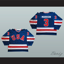 Load image into Gallery viewer, 1980 Miracle On Ice Team USA Ken Morrow 3 Hockey Jersey Blue