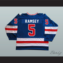 Load image into Gallery viewer, 1980 Miracle On Ice Team USA Mike Ramsey 5 Hockey Jersey Blue