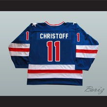 Load image into Gallery viewer, 1980 Miracle On Ice Team USA Steve Christoff 11 Hockey Jersey Blue