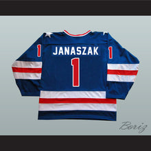 Load image into Gallery viewer, 1980 Miracle On Ice Team USA Steve Janaszak 1 Hockey Jersey Blue