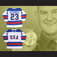 Load image into Gallery viewer, 1980 Miracle On Ice Team USA Dave Christian 23 Hockey Jersey White