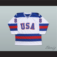 Load image into Gallery viewer, 1980 Miracle On Ice Team USA Dave Silk 8 Hockey Jersey White