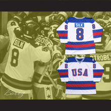 Load image into Gallery viewer, 1980 Miracle On Ice Team USA Dave Silk 8 Hockey Jersey White