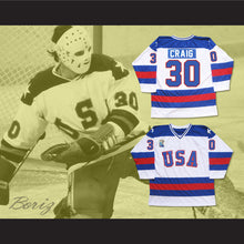 Load image into Gallery viewer, 1980 Miracle On Ice Team USA Jim Craig 30 Hockey Jersey White with Patch