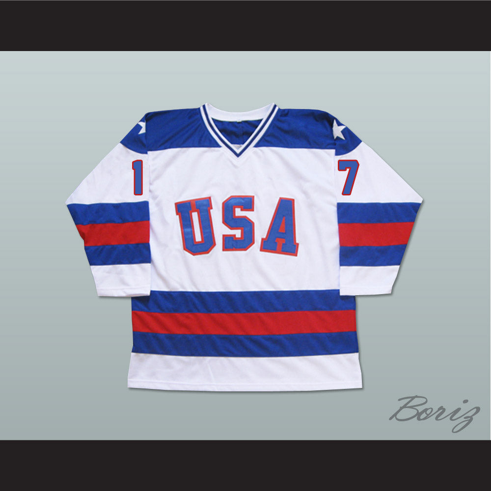 1980 Miracle On Ice Team USA Jack O'Callahan 17 Hockey Jersey White