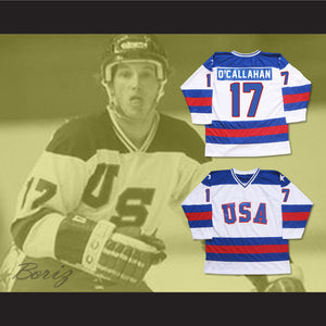 1980 Miracle On Ice Team USA Jack O'Callahan 17 Hockey Jersey White