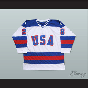 1980 Miracle On Ice Team USA John Harrington 28 Hockey Jersey White