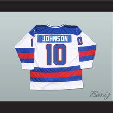 Load image into Gallery viewer, 1980 Miracle On Ice Team USA Mark Johnson 10 Hockey Jersey White