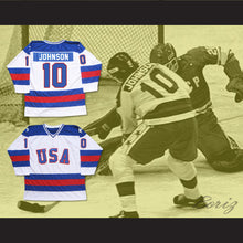 Load image into Gallery viewer, 1980 Miracle On Ice Team USA Mark Johnson 10 Hockey Jersey White