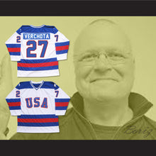 Load image into Gallery viewer, 1980 Miracle On Ice Team USA Phil Verchota 27 Hockey Jersey White