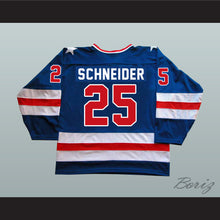 Load image into Gallery viewer, 1980 Miracle On Ice Team USA Buzz Schneider 25 Hockey Jersey Blue
