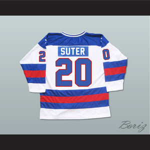 1980 Miracle On Ice Team USA Bob Suter 20 Hockey Jersey White