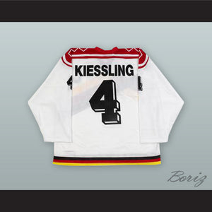 Udo Keissling 4 1989 West Germany White Hockey Jersey with Patch