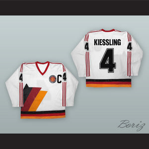 Udo Kiessling 4 West Germany National Team White Hockey Jersey