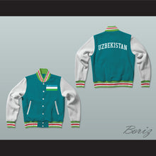 Load image into Gallery viewer, Uzbekistan Varsity Letterman Jacket-Style Sweatshirt