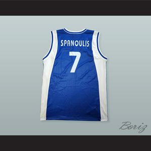 Vassilis Spanoulis 7 Greece Blue Basketball Jersey