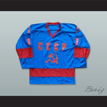 Load image into Gallery viewer, Valeri Kharlamov 17 CCCP Blue Hockey Jersey