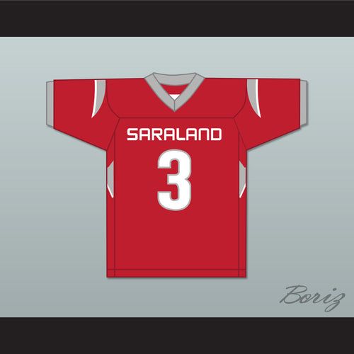 Velus Jones Jr. 3 Saraland High School Spartans Red Football Jersey 2