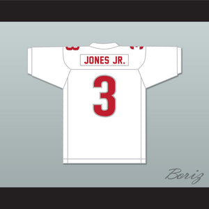 Velus Jones Jr. 3 Saraland High School Spartans White Football Jersey 2