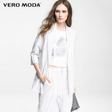 Load image into Gallery viewer, Vero Moda Brand  NEW striped one button straight three quarter sleeve double pocket turn-down collar women suit |316208009