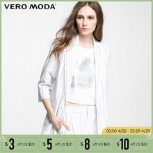 Load image into Gallery viewer, Vero Moda Brand  NEW striped one button straight three quarter sleeve double pocket turn-down collar women suit |316208009