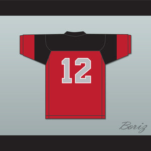 Vik De Palma 12 Blackfoot High School Red Football Jersey 1