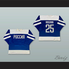 Load image into Gallery viewer, Viktor Kozlov 25 Russia Blue Hockey Jersey