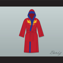 Load image into Gallery viewer, Viktor Drago Red Satin Full Boxing Robe with Hood Creed II