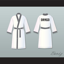 Load image into Gallery viewer, Viktor Drago White and Gray Satin Full Boxing Robe Creed II
