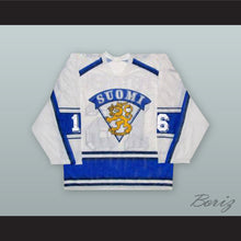Load image into Gallery viewer, Ville Peltonen 16 Finland National Team White Hockey Jersey