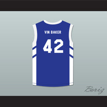 Load image into Gallery viewer, Vin Baker 42 Blue Basketball Jersey Dennis Rodman&#39;s Big Bang in PyongYang