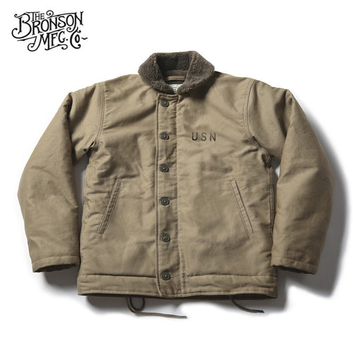 Vintage Bronson USN N-1 Deck Jacket WW2 Military Uniform Motorcycle Men's Coat 3 Colors