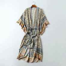 Load image into Gallery viewer, Vintage Chic Beach Cardigan Sashes Jacket kimono Floral Print Boho Long Shirt Jacket Women Cardigans Tops chaquetas mujer 2019