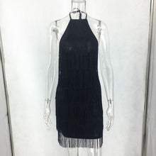 Load image into Gallery viewer, Vintage Vestido 1920s Flapper Girl Fancy Dress 2019 Great Gatsby Dress Costumes Slash Neck Tiered Fringe Swing Party Dress
